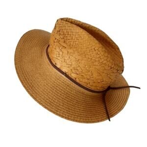 The Hatter Co Raffia Brim Hat Straw Woven Beach Summer Brimmed Golf Hat Resort